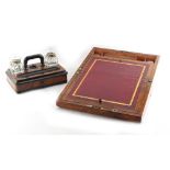 Property of a lady - a Victorian walnut writing box, 13.75ins. (35cms.) wide; together with a