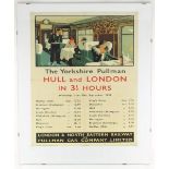 Property of a deceased estate - a reproduction railways poster - 'The Yorkshire Pullman'.