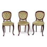 Property of a gentleman - a set of three Victorian rosewood child's balloon-back dining chairs, with