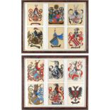 Property of a lady - heraldry - a set of twelve gouache paintings of family crests or armorials,
