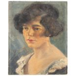 Property of a lady - Emily ...... (early 20th century) - PORTRAIT OF A YOUNG LADY - oil on canvas