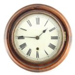 Property of a deceased estate - an early 20th century circular cased wall clock, 10.75ins. (27.