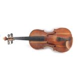 Property of a lady - a 19th century German violin, stamped to interior 'LOWENDALL / 1878 / DRESDEN',