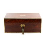 Property of a lady - a Victorian walnut & brass mounted writing box, 17.75ins. (45cms.) wide.
