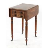 Property of a deceased estate - an early 19th century mahogany drop-leaf work table, with two frieze