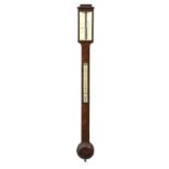 Property of a lady - a 19th century mahogany stick barometer, the ivory register engraved '