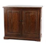 Property of a gentleman - an 18th century George III oak panelled two-door cupboard, 47.25ins. (