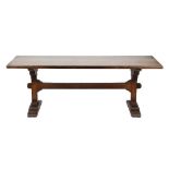 Property of a gentleman - an oak refectory table, 86.25 by 31.75ins. (219 by 80.5cms.).