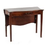 Property of a deceased estate - a George III mahogany serpentine drop-leaf side table, circa 1780,