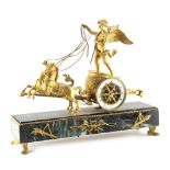 Property of a deceased estate - a 19th century French Napoleon III ormolu cherub & chariot mantel