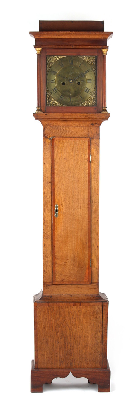 Property of a lady - a George III oak & mahogany 8-day striking longcase clock, the 11-inch square