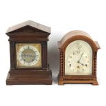 Property of a deceased estate - an Edwardian mantel clock, ting tang striking on two coiled gongs,