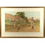 Property of a lady - John Abernethy Lynas-Gray (1869-c.1940) - 'A CRICKET MATCH IN THE LANE' -