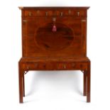 Property of a deceased estate - an early 18th century walnut & feather-banded secretaire or