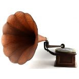 Property of a gentleman - an early 20th century oak cased Dulcephone wind-up gramophone, with