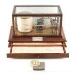 Property of a lady - an early 20th century oak cased barograph, by Short & Mason, London, with two