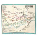 Property of a lady - an early London Underground pocket map, dated April 1926, linen backed, printed