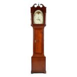 Property of a lady - a George III oak mahogany & inlaid 8-day striking longcase clock, the arched
