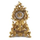 Property of a lady - a mid 19th century French ormolu mantel clock, with blue enamel numerals, the