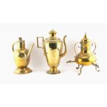 Property of a deceased estate - a late 18th century Dutch brass tea urn with three taps, circa 1780,