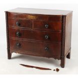 Property of a gentleman - an early 19th century Regency period mahogany & brass inlaid 'D'-shaped