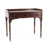 Property of a gentleman - an early 19th century George IV mahogany bow-fronted side table with three