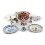 Property of a lady - a quantity of assorted ceramics including a restored 18th century Meissen
