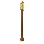Property of a lady - a 19th century mahogany stick barometer, the ivory register engraved 'CASELLA /