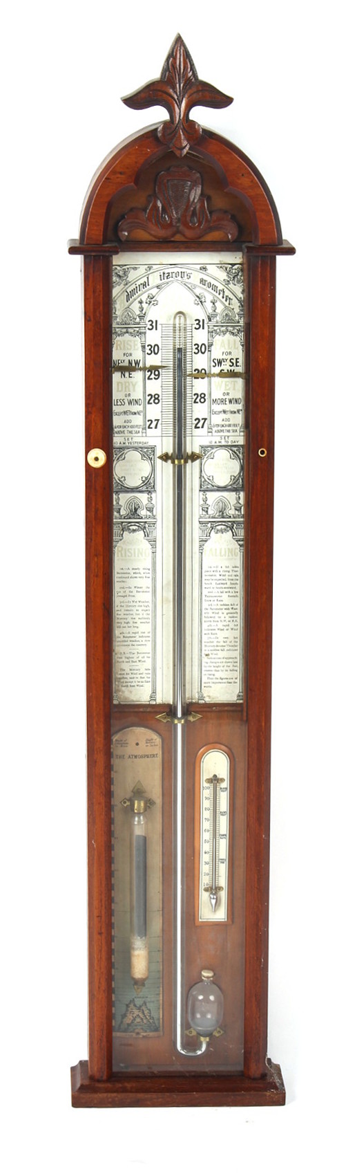 Property of a deceased estate - an Admiral Fitzroy barometer, 45.5ins. (115.5cms.) high.