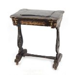 Property of a deceased estate - a mid 19th century Chinese export black lacquer work table,