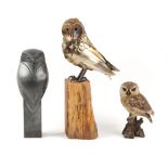 Property of a deceased estate - a cold cast bronze & pewter sculpture, entitled, 'Little Owl' by
