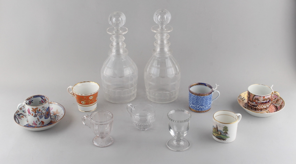 Property of a lady - a quantity of 19th century glass & ceramics including a pair of decanters