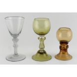 Property of a lady - three assorted drinking glasses, 18th / 19th century, the taller of the two