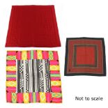 Property of a lady - an Adrienne Vittadini silk scarf, with Aztec inspired design; together with a