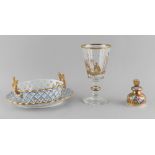 Property of a gentleman - a 19th century Bohemian cut glass drinking glass decorated in gilt with