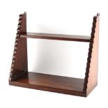 Property of a lady - a 19th century Colonial padouk campaign folding bookshelf, 17.9ins. (45.