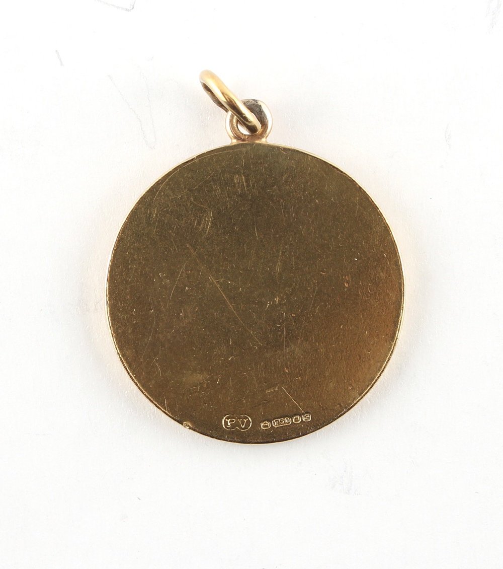 Property of a gentleman - an 18ct yellow gold Taurus pendant medallion, approximately 7.4 grams. - Image 2 of 2