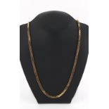 Property of a gentleman - an 18ct gold flat link chain necklace, 26ins. (66cms.) long, approximately