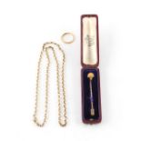 Property of a gentleman - a yellow gold (tests 18ct) chain necklace, approximately 12.0 grams;