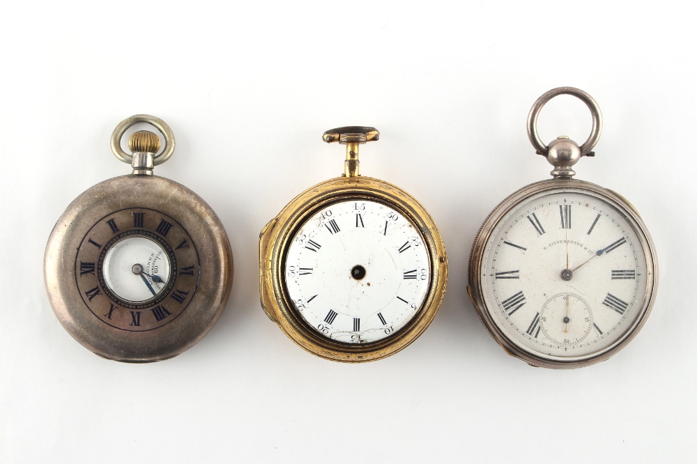 Property of a lady - a George III gold plated pair cased pocket watch, by Thos. Throughgood, London,