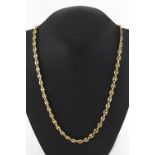 Property of a deceased estate - an 18ct gold anchor link chain necklace, 24ins. (61cms.) long,
