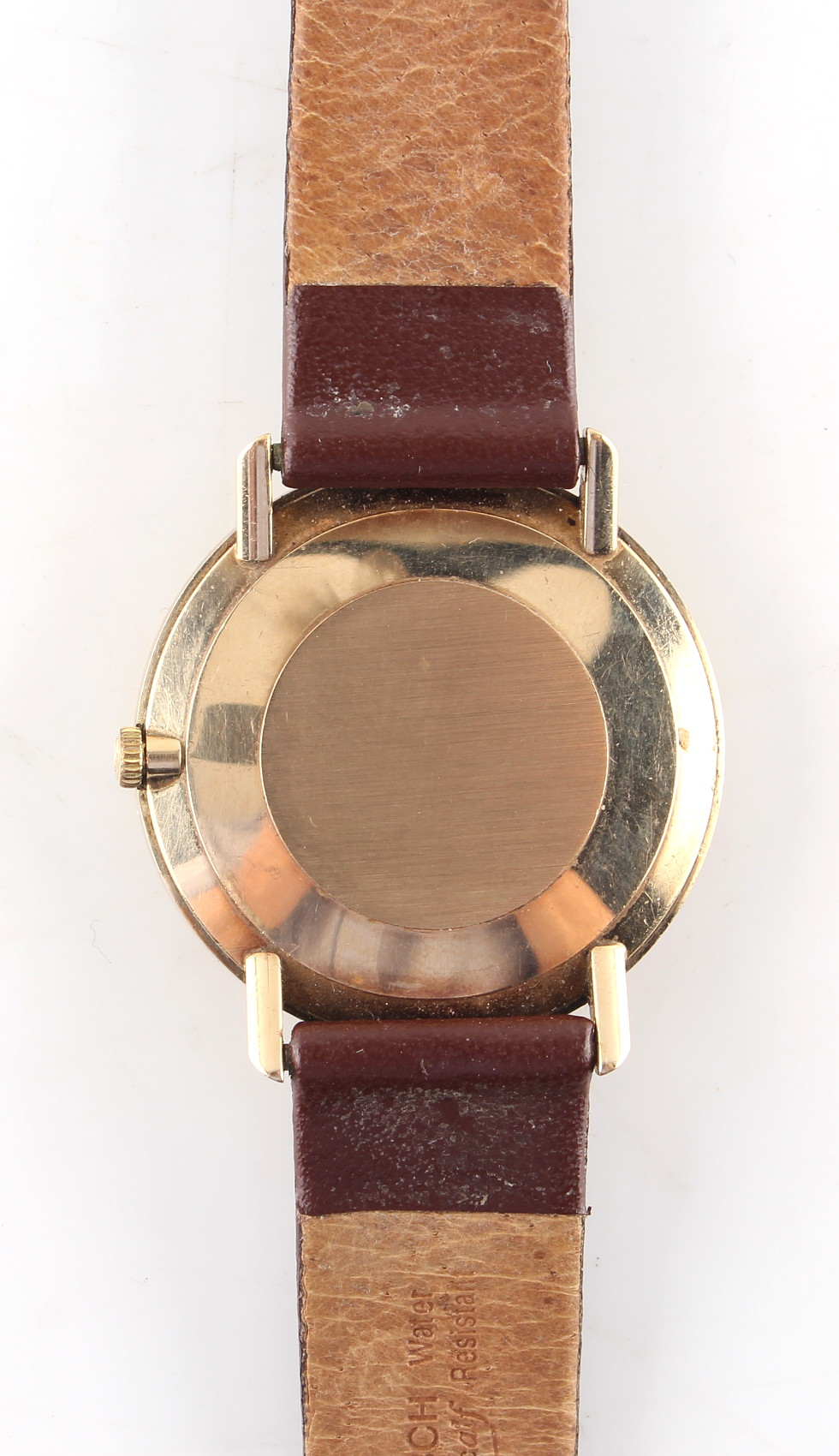 Property of a gentleman - a gentleman's Omega De Ville 9ct gold cased wristwatch, on brown leather - Image 3 of 3