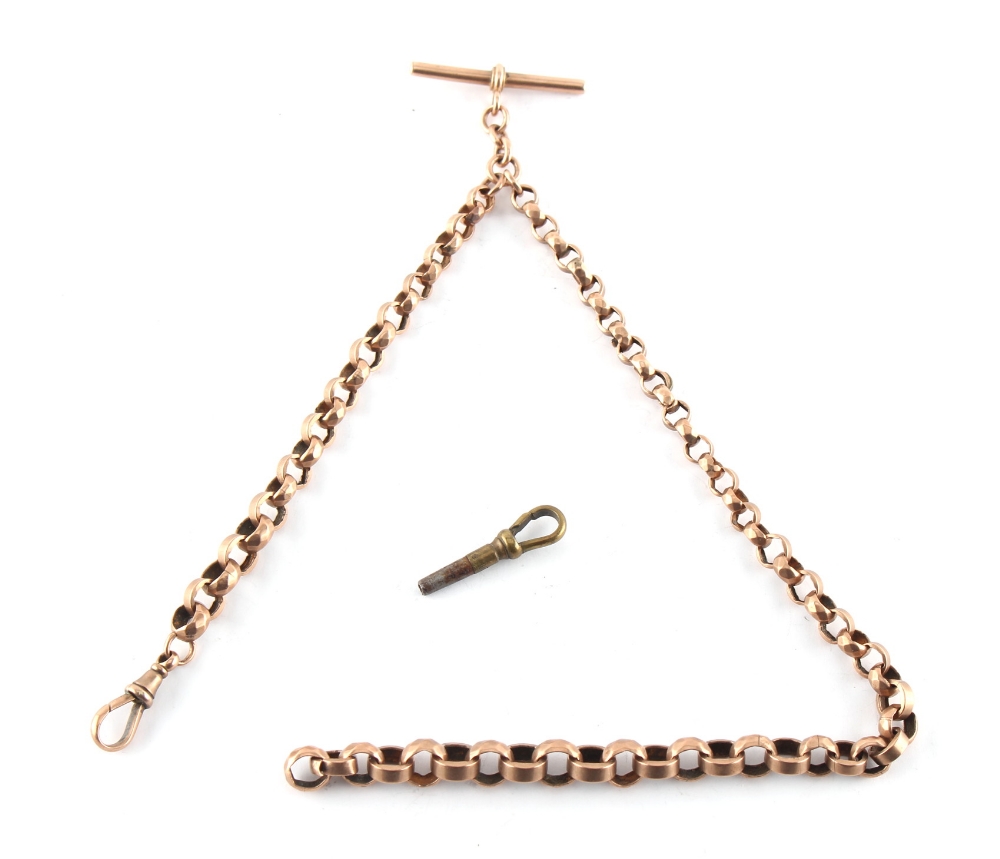 Property of a lady - an unmarked gold (tests 9ct plus) watch chain, approximately 24.8 grams;