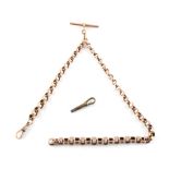 Property of a lady - an unmarked gold (tests 9ct plus) watch chain, approximately 24.8 grams;