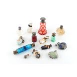 Property of a lady - fourteen assorted scent bottles and phials, including a pale blue glass