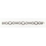 An Art Deco style 18ct white gold diamond bracelet, the two hundred & seventy round brilliant cut