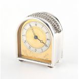 Property of a gentleman - a silver carriage clock commemorating the 80th birthday of Elizabeth of