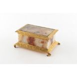 Property of a gentleman - a 19th century ormolu mounted agate rectangular box, the mounts with