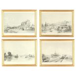 Property of a deceased estate - a set of four black & white prints entitled 'Pangbourn Station', '