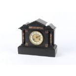 Property of a deceased estate - a 19th century slate & marble architectural cased mantel clock,